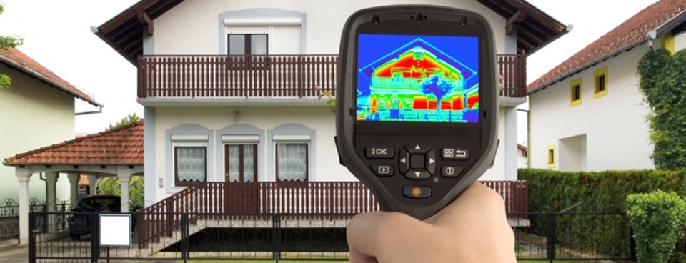 Example thermal image illustrating a diagnostic view of a property